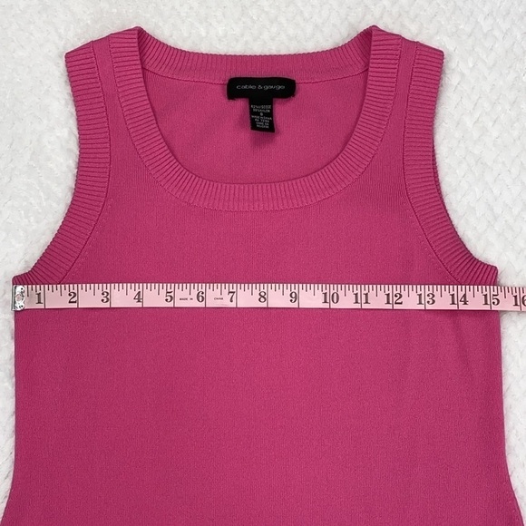 Cable & Gauge Hot Pink Ribbed Knit Sweater Vest Size Small - Picture 5 of 17